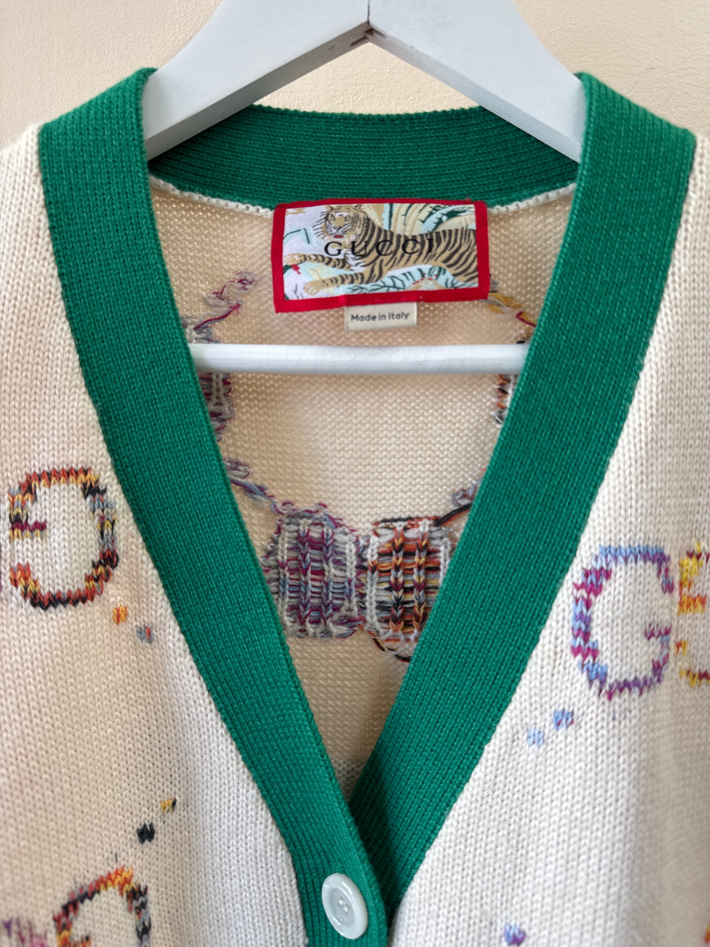 Gucci Wool Knit Embroidered Cardigan