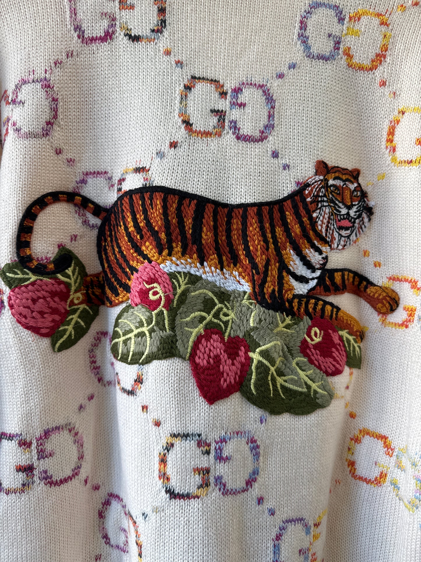 Gucci Wool Knit Embroidered Cardigan
