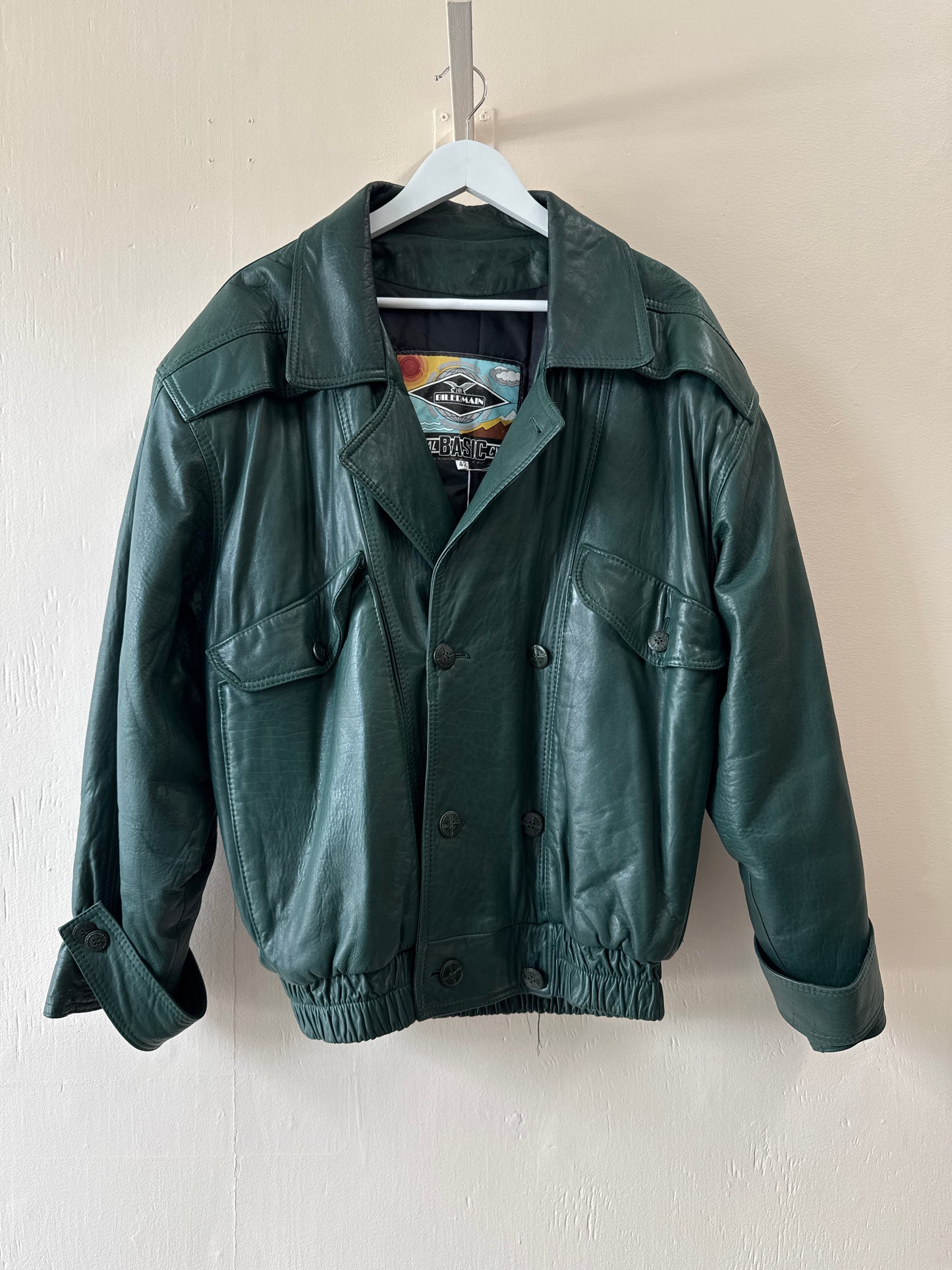 Second-Hand-Bilermain-Green-Leather-Jacket
