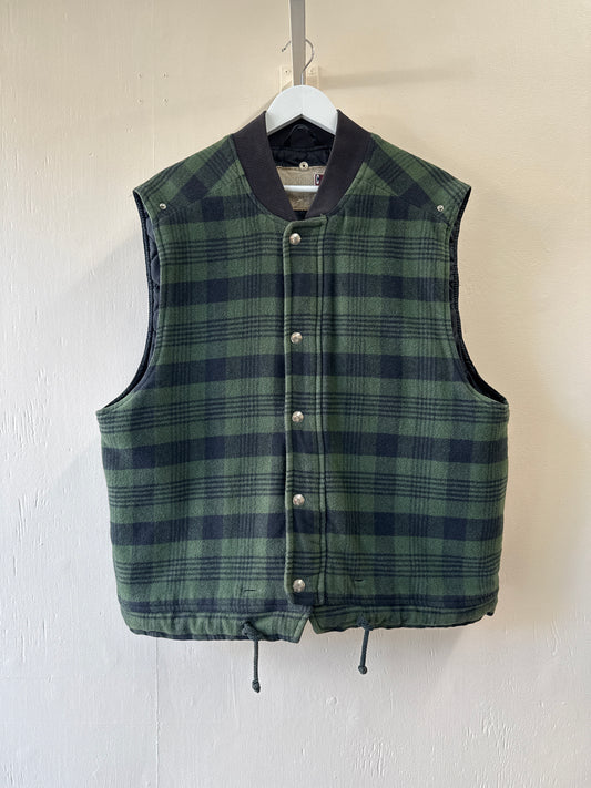 Second-Hand Climb Down Vintage Plaid Insulated Vest