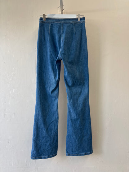 Jeans évasé taille haute extensible Rihoas