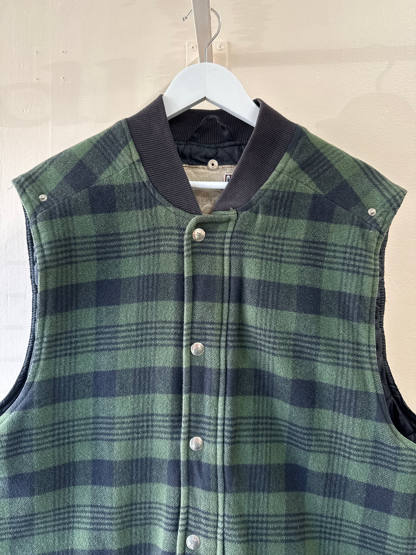 Climb Down Vintage Plaid Insulated Vest