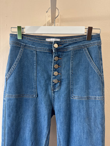 Jeans évasé taille haute extensible Rihoas