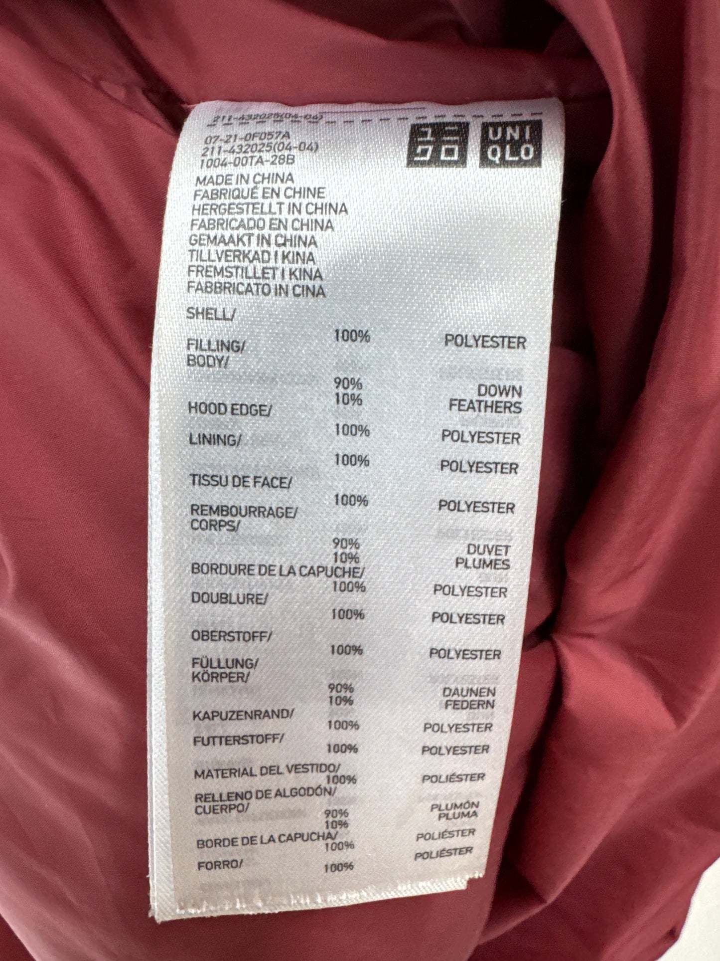 Manteau matelassé isolé en duvet Uniqlo