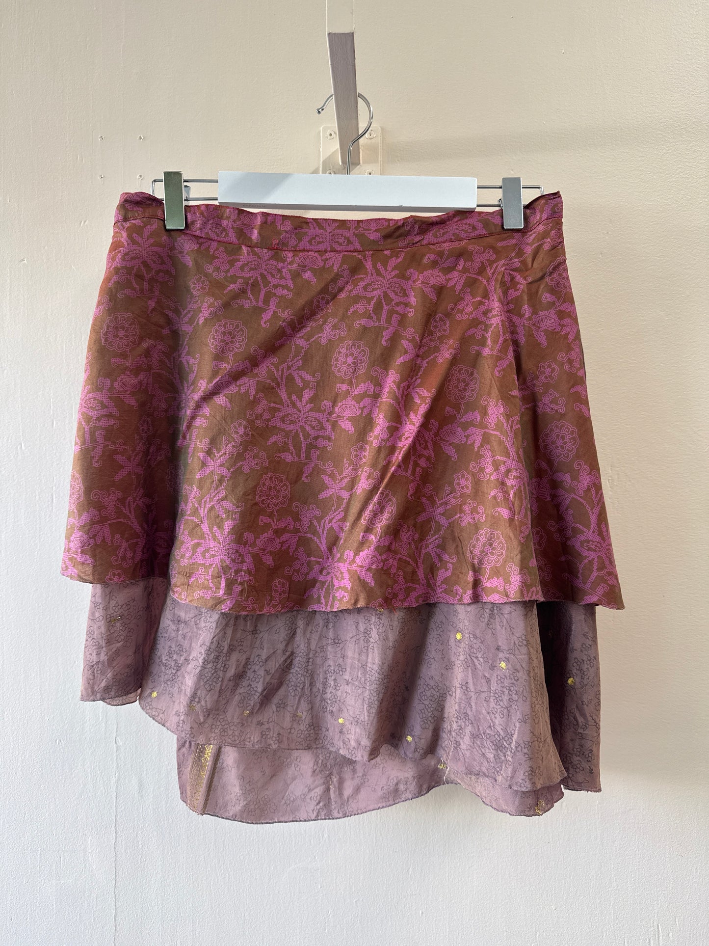 Kariza Silk Wrap Mini Skirt