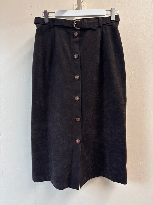 Brown Vintage Skirt with Belt