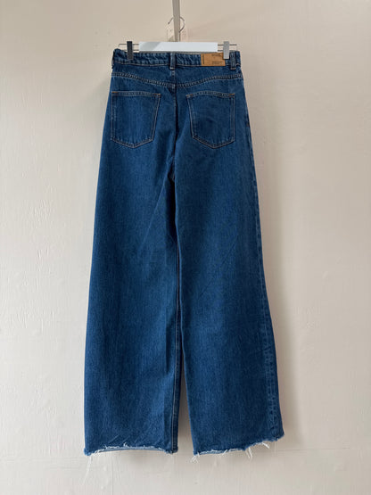 Jean taille haute en coton à jambe large Frank&Oak