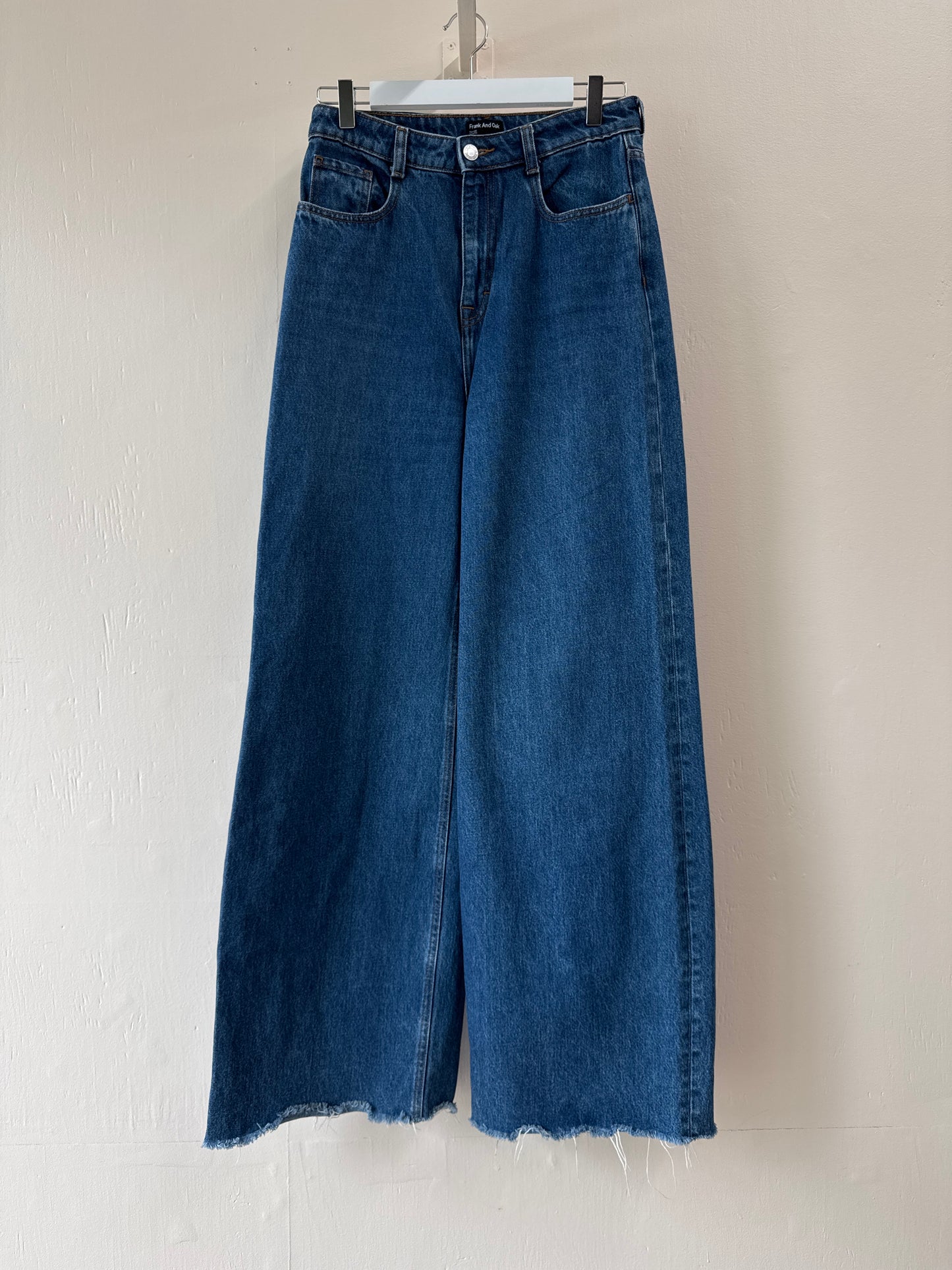 Frank&Oak High Rise Wide Leg Cotton Jeans