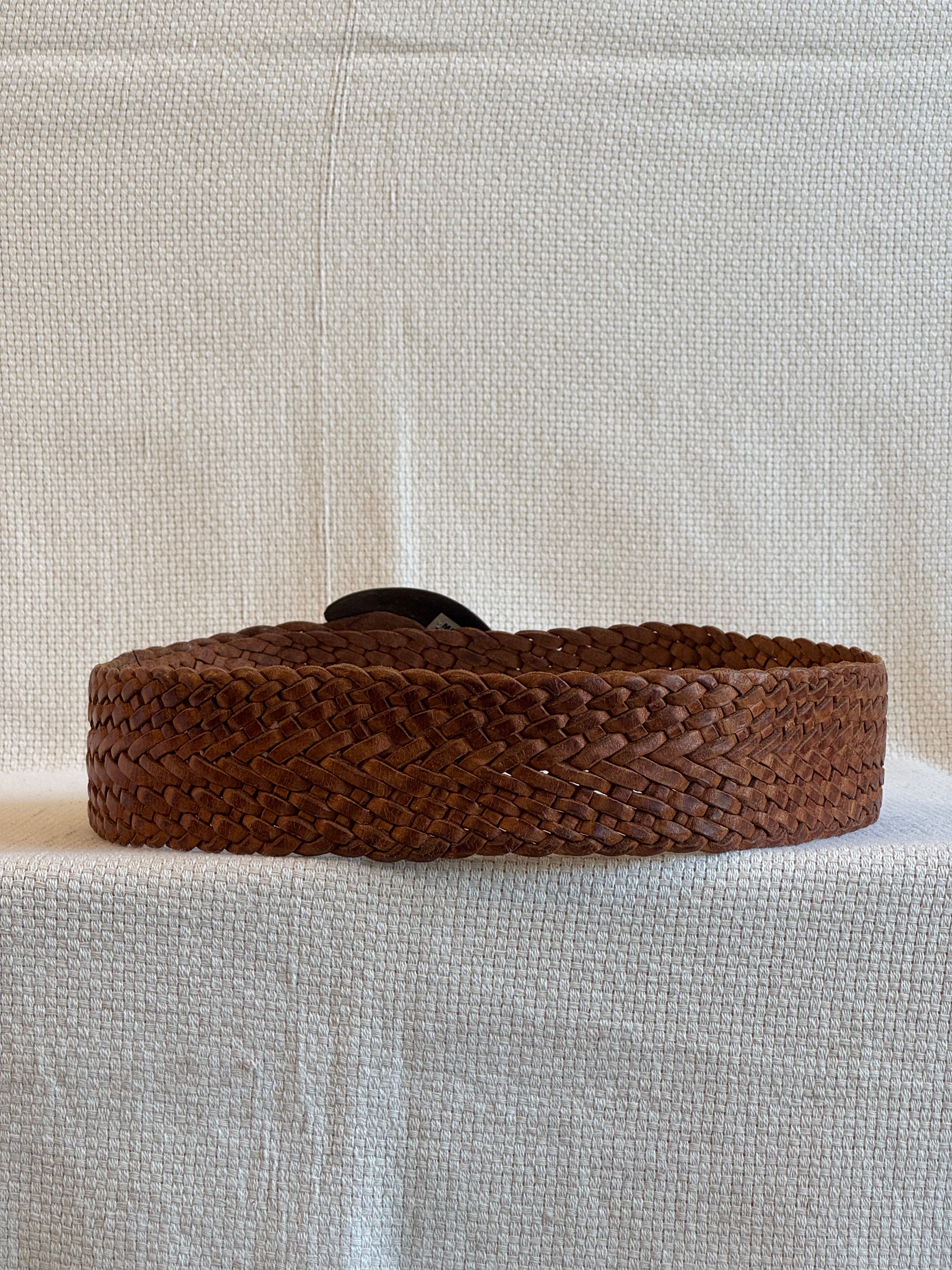 Ceinture en cuir tressé