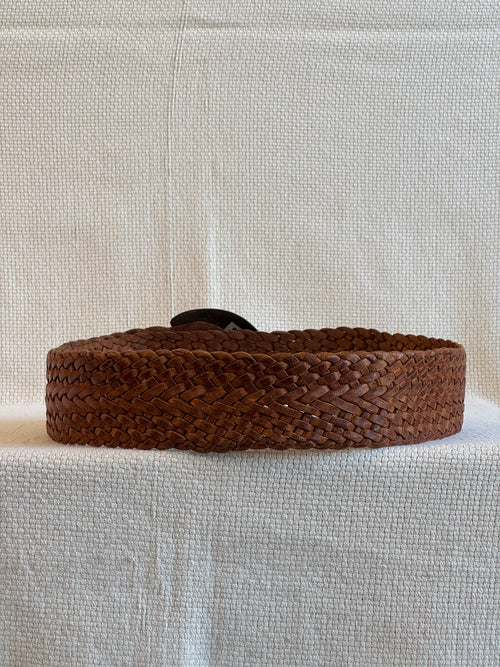 Ceinture en cuir tressé