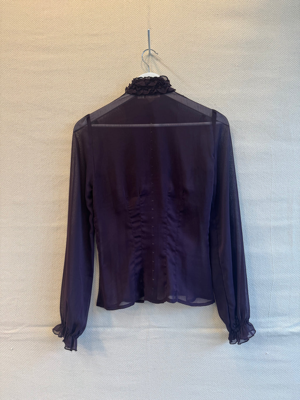Ruffle Mesh Blouse