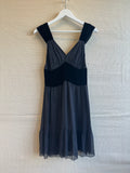 Satin slip dress velvet straps size S