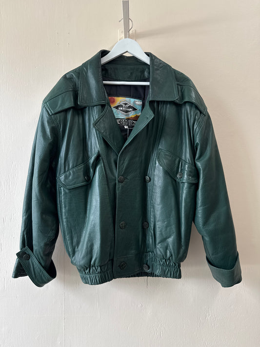 Second-Hand-Bilermain-Green-Leather-Jacket