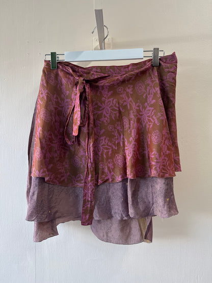 Second-Hand Kariza Silk Wrap Mini Skirt