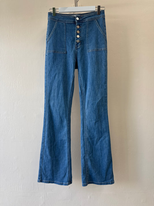 Second-Hand Rihoas High-Rise Flare Stretch Jeans
