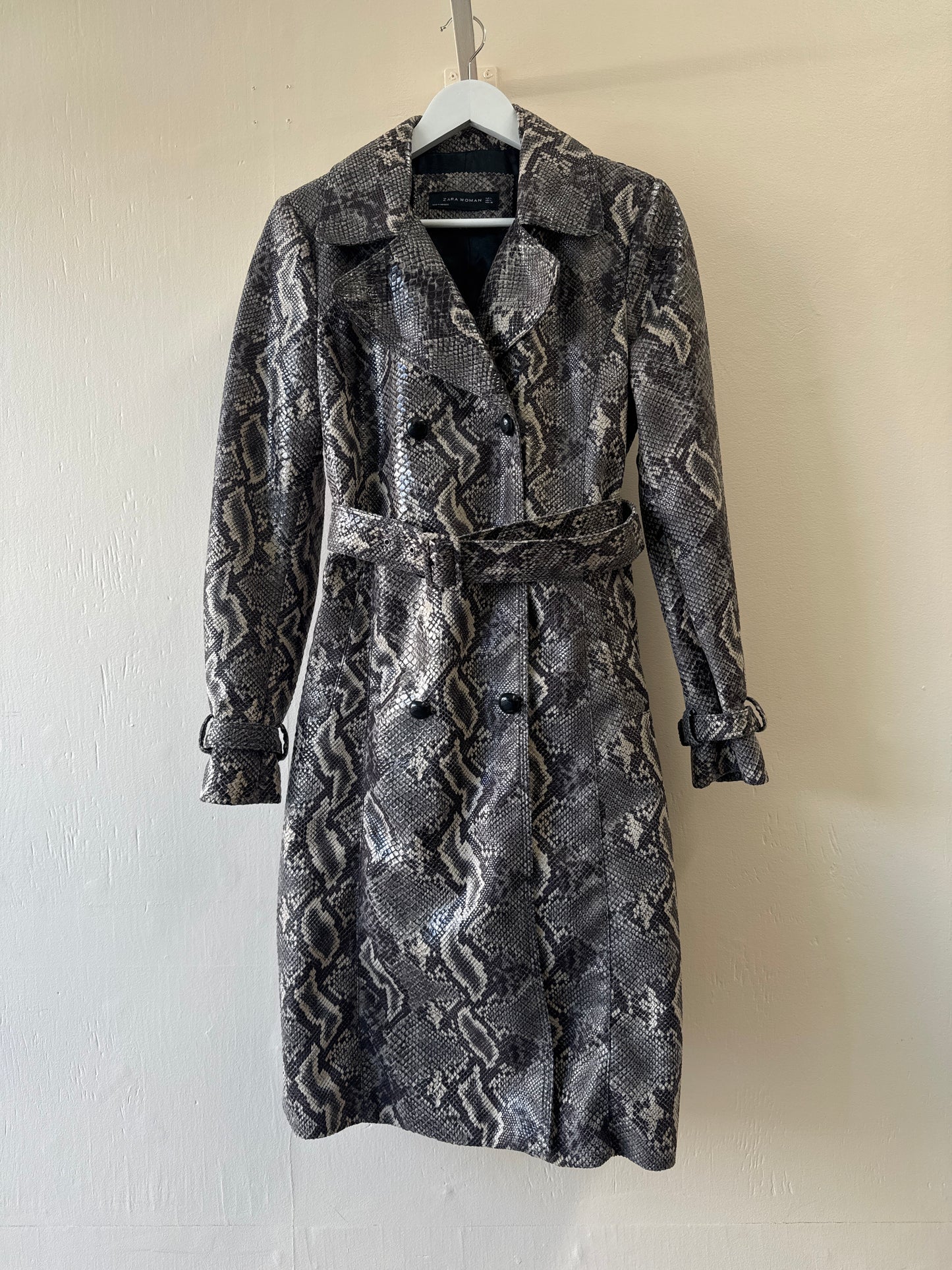 Second-Hand Zara Faux Snake Skin Trench Coat