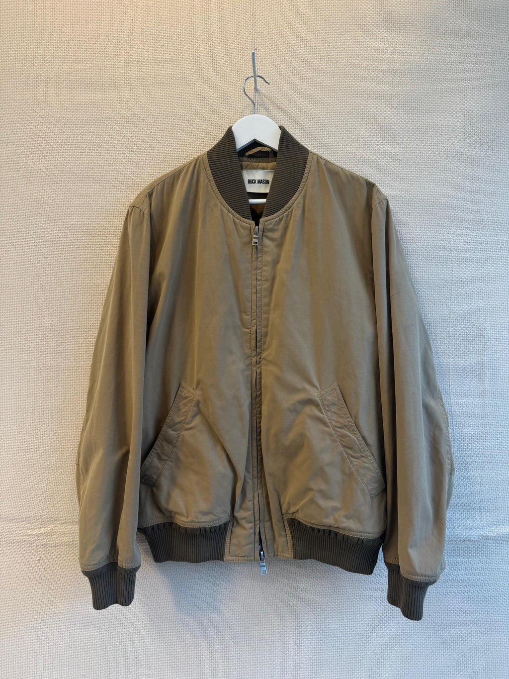 Buck Mason bomber jacket satin lining size L