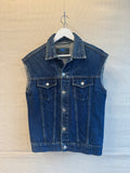 Denim vest cotton silver buttons size M