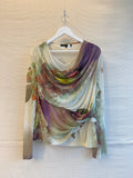 Guess floral mesh long sleeve top size L