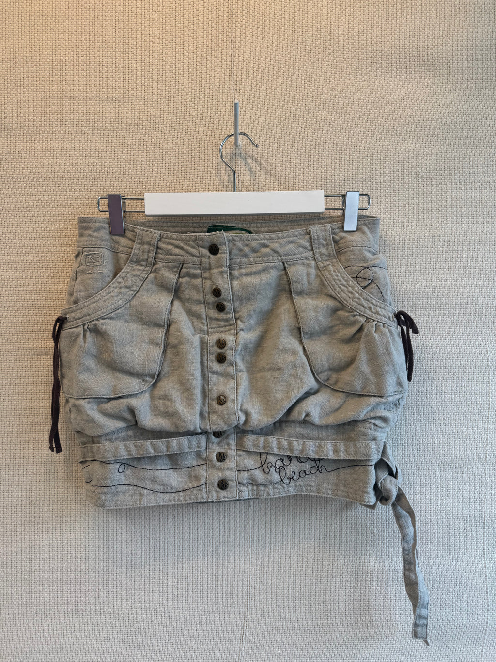 Hemp mini skirt lined size S
