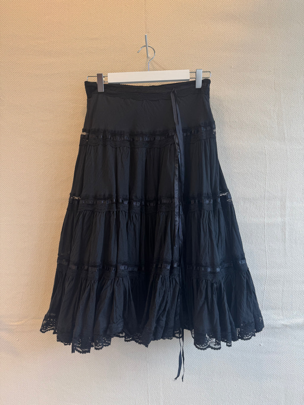Vintage lace maxi skirt cotton size S