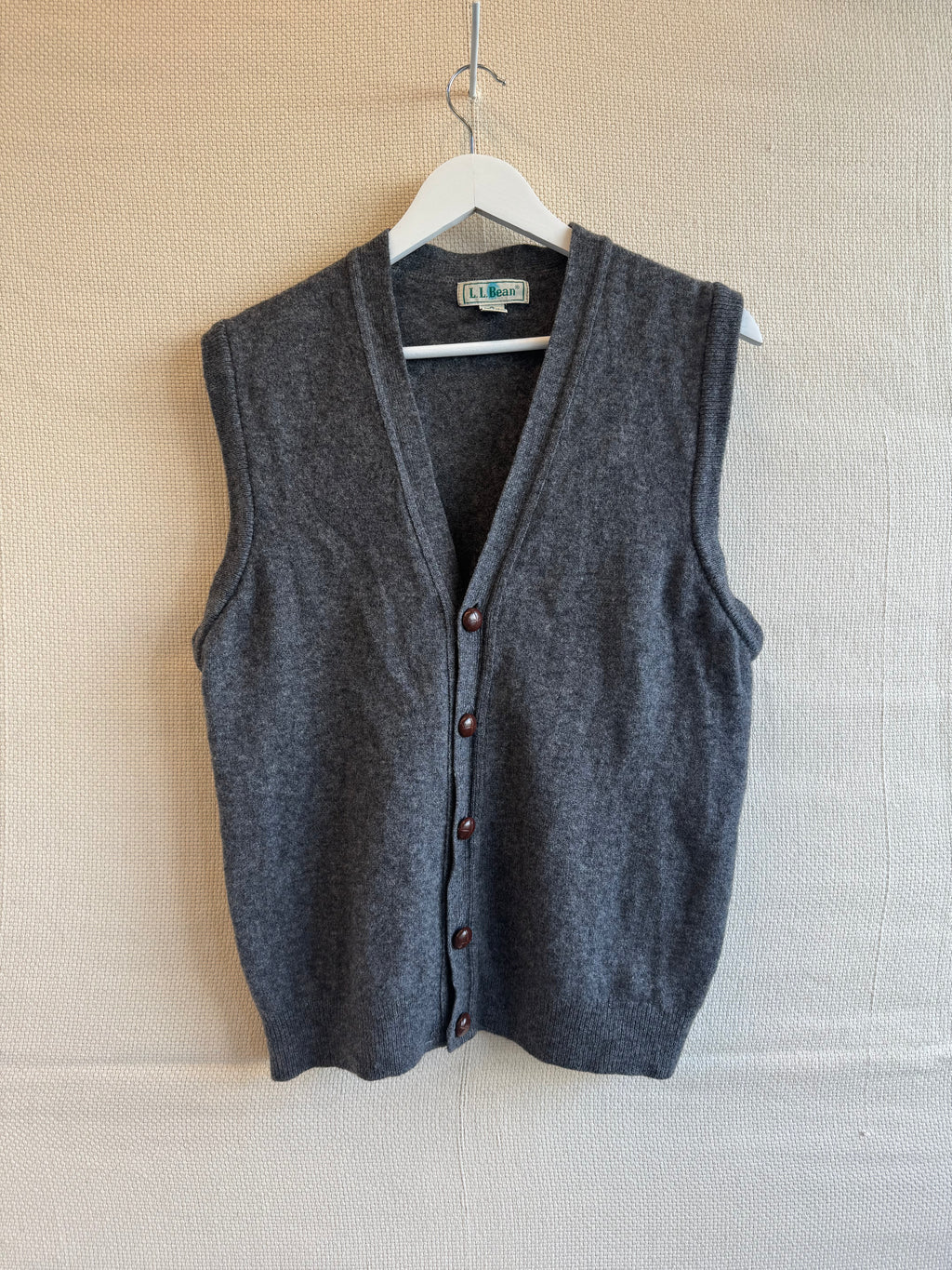 LL Bean wool knit vest size M