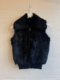 Black mink fur vest size XS
