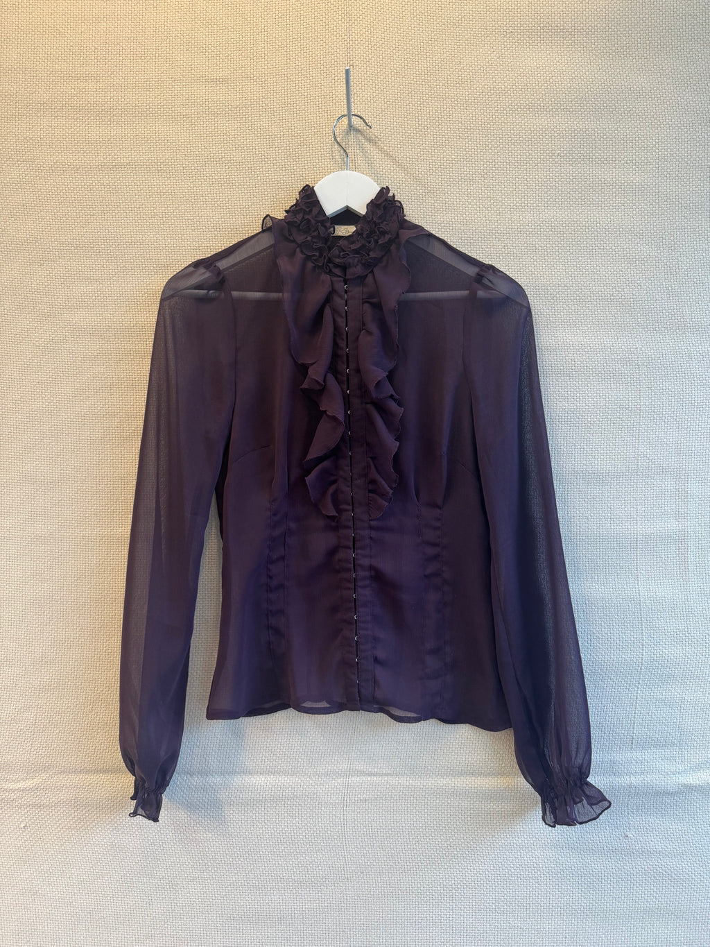 Vintage ruffle mesh blouse size S