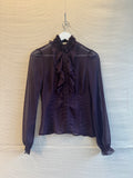 Vintage ruffle mesh blouse size S